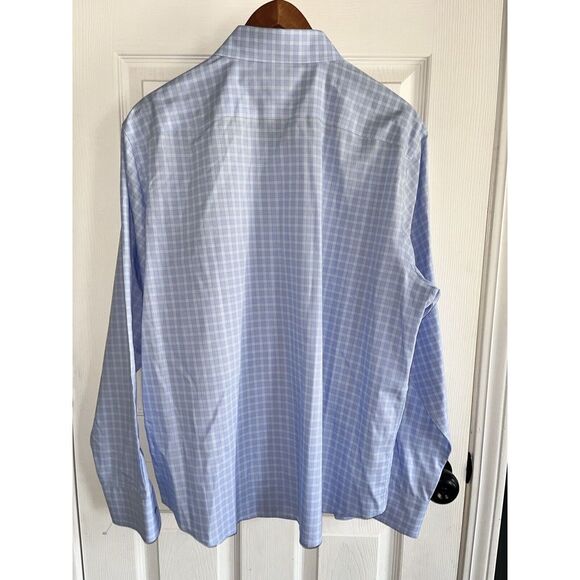 Set of 2 Blue Plaid Untuckit Long Sleeve Button Up Shirt Mens L - Picture 11 of 14